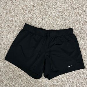 Nike Women's Athletic Black Shorts with Drawstring - Large